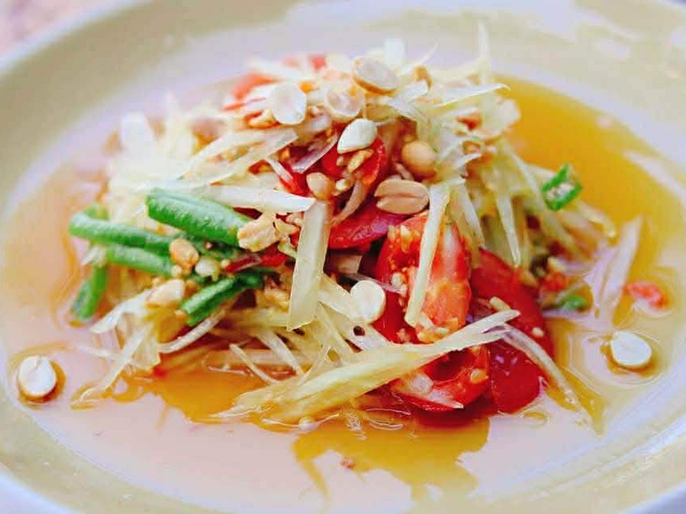 Thai Green Papaya Salad — Baitoey Seafood Krabi